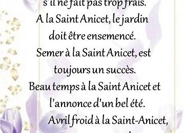 Dictons et Fête du Jour Anicet  + grille prénom   !