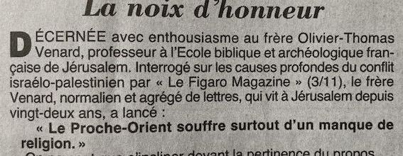 De l’huile sainte sur le feu