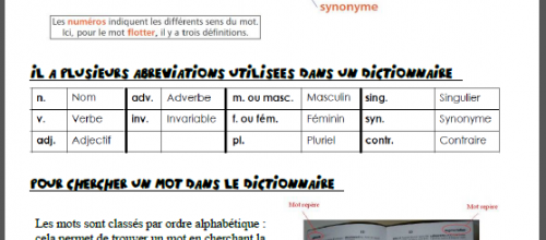 Utiliser le dictionnaire