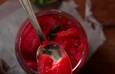 Sorbet fraise & menthe