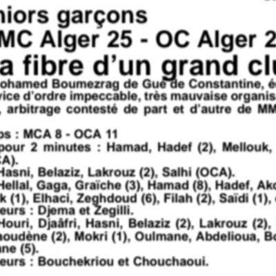 2000-2001 MCA Messieurs Vainqueur de la Coupe d'Algérie 