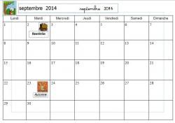 Calendrier à compléter 2014/2015 pour les CP